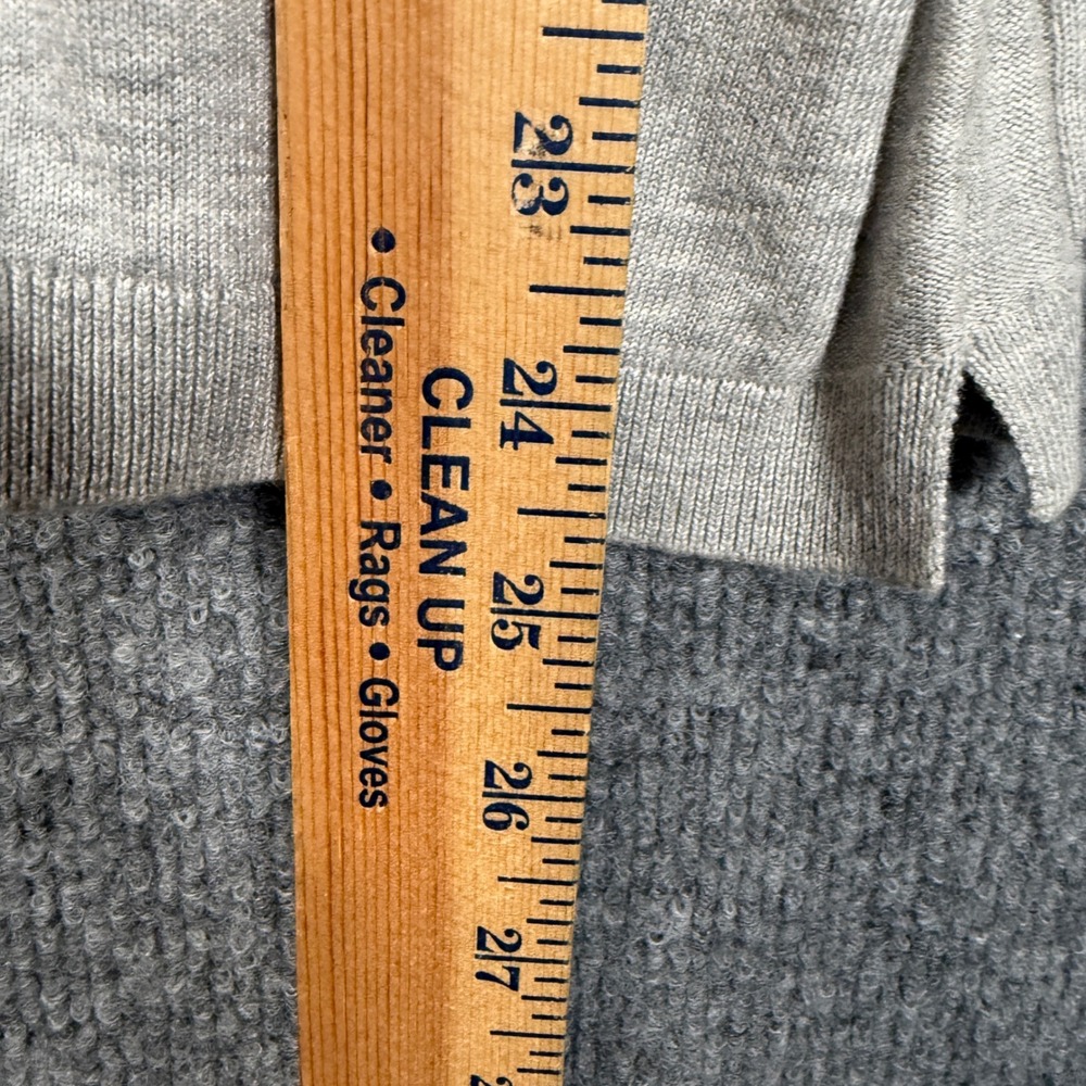 Talbots Size Medium Flamingo Sweater Gray Heathered‎ Cotton Rayon Long Sleeves - Picture 8 of 9